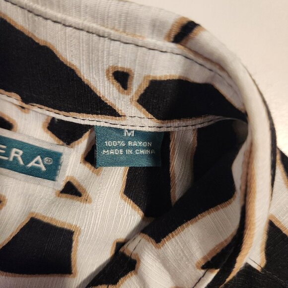 Cubavera Hawaiian Shirt Button Up Rayon Bamboo Palms Black Mens Medium NEW NWOT - Picture 7 of 11